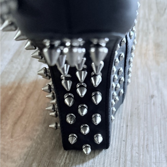 Spiked Black Ankle Booties - Picture 4 of 8